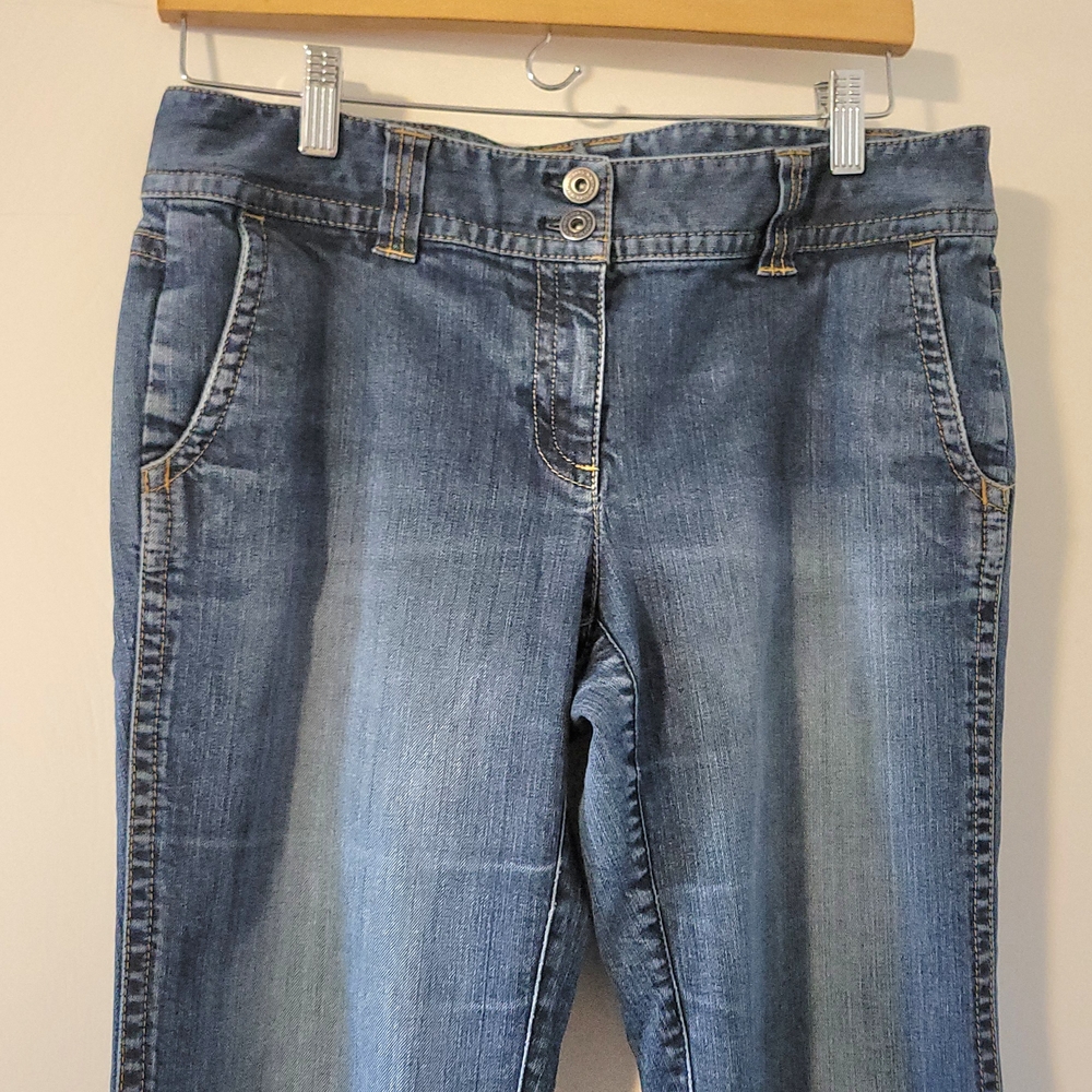 Ann Taylor Classic Blue Wide Leg Jeans - Picture 2 of 9